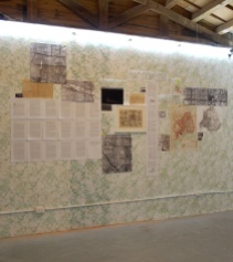 The Continuous Cities – Wall Archive / 2015 / 500x300cm / marble adhesive film, pictures, maps and texts