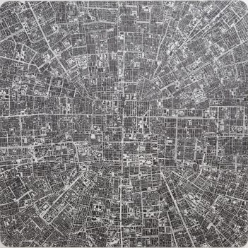 The Continuous Cities #20 TP / 2015 / 150x150cm / ink drawing on polyester